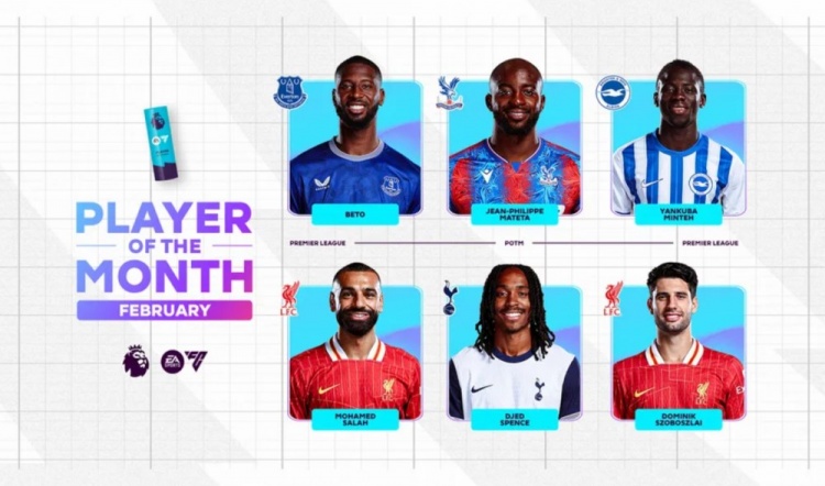  英超2月最佳候選：貝托、馬特塔、明特、薩拉赫、斯賓塞、索博