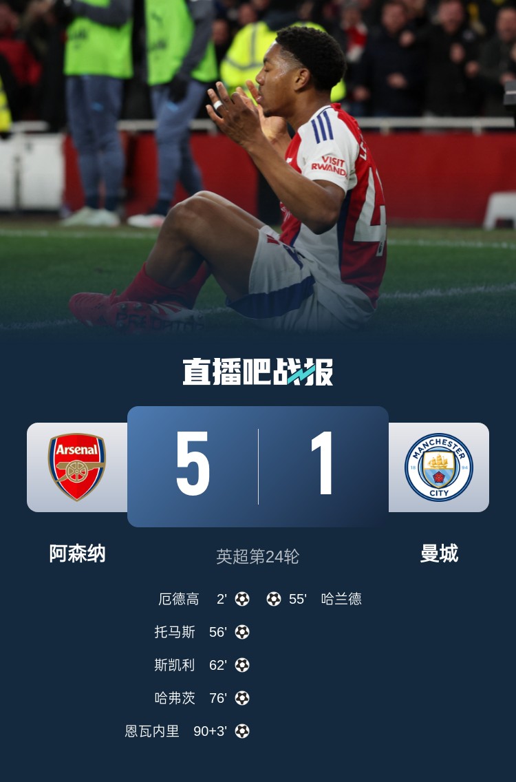  硬氣槍手無畏強(qiáng)敵！阿森納本賽季5-1碾壓曼城，3-0完勝皇馬